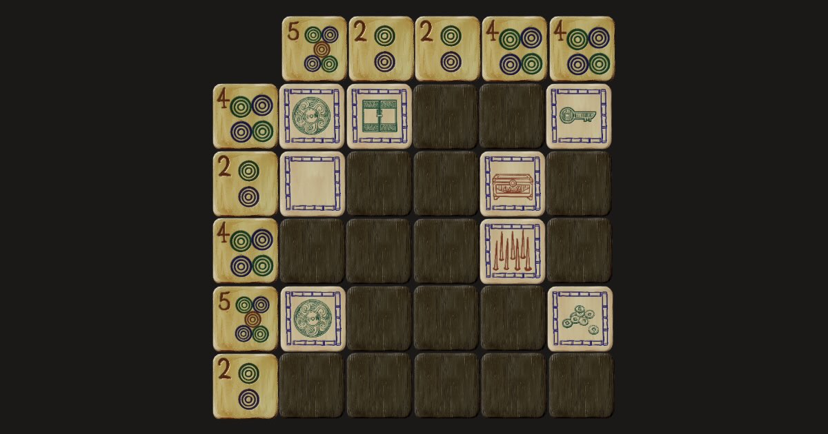 Gold & Ghouls gameplay showing mahjong-style dungeon tiles